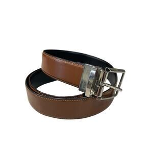 Perry Ellis Reversible Dress Belt Brown Black Men’s Size 34 /85 Genuine Leather